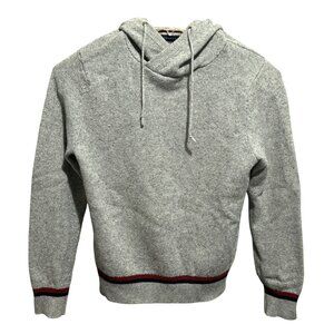 Tommy Hilfiger Mens Pullover Hoodie Sweater Sz M Gray Cotton & Wool Blend LS